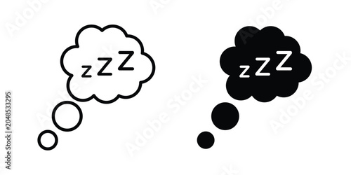 Zzz icon collection in black vectors. Eps10 icons