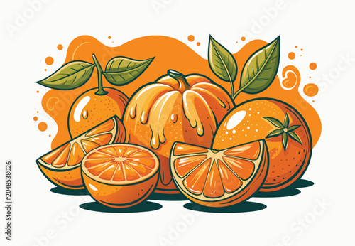 Brightly colored citrus fruits arranged in a cheerful composition