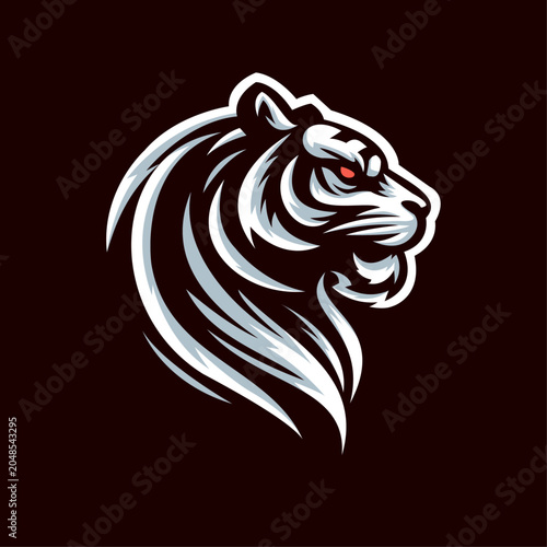Tiger Head Modern Mascot Vector