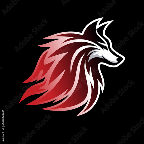 Long Hair Wolf Mascot Illustration