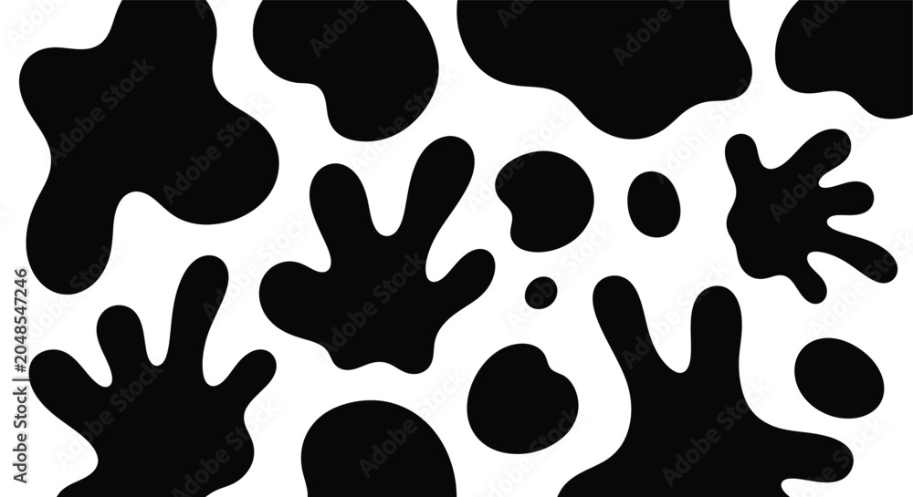 Fototapeta premium Abstract Black Splatter Pattern on White Background.