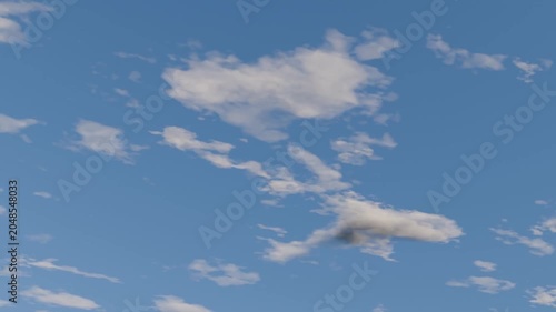ループ　雲が流れる青空のアニメーション