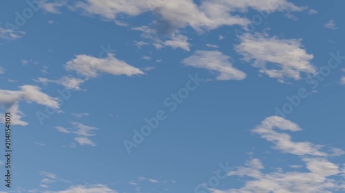 ループ　雲が流れる青空のアニメーション