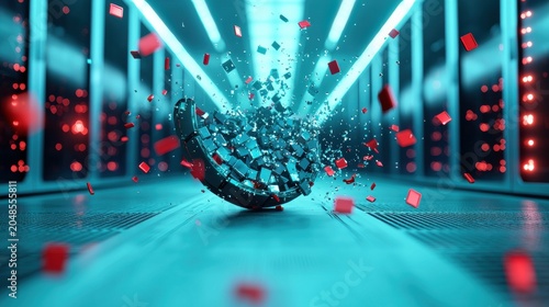 Server Emergency data recovery from a damaged server in a high tech lab.