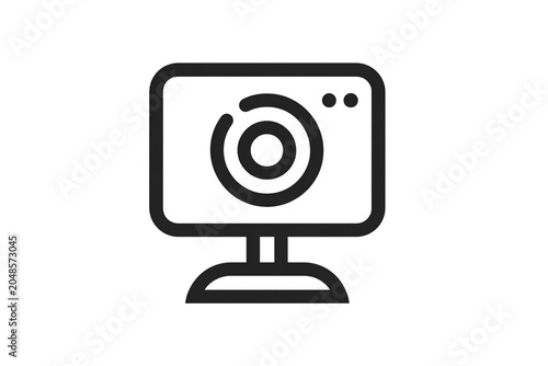A simple black and white icon of a computer monitor