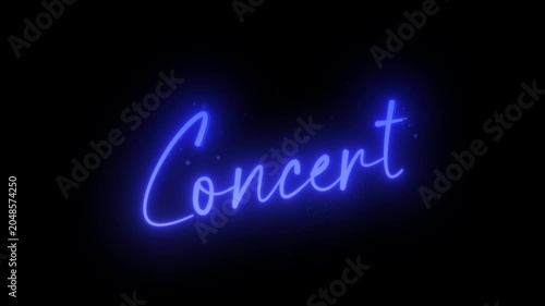 Concert Title letters Intro Card Glow Neon Live Background Template 