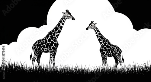 Cuadro en lienzo giraffe in the grass