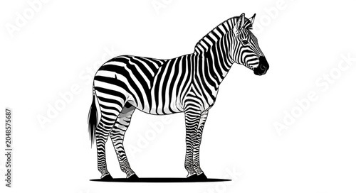 zebra on white background