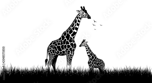 giraffe silhouette vector
