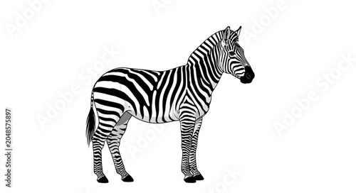 zebra isolated on white