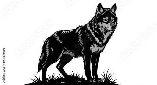 wolf head isolated on white