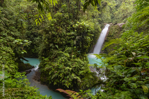 Bild auf Leinwand La Pintada Waterfall in the rainforest of Costa Rica