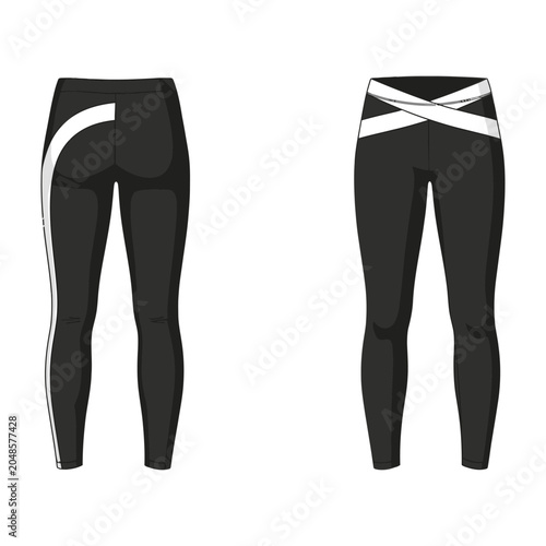 Photos Black leggings with white stripes