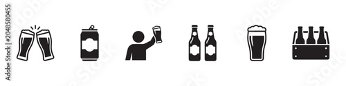 Bild auf Leinwand Beer icon set