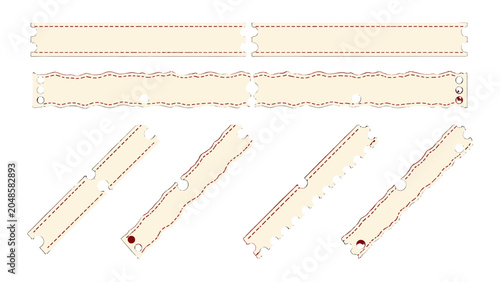 Bild auf Leinwand Set of blank ticket stubs and coupon strips vector template