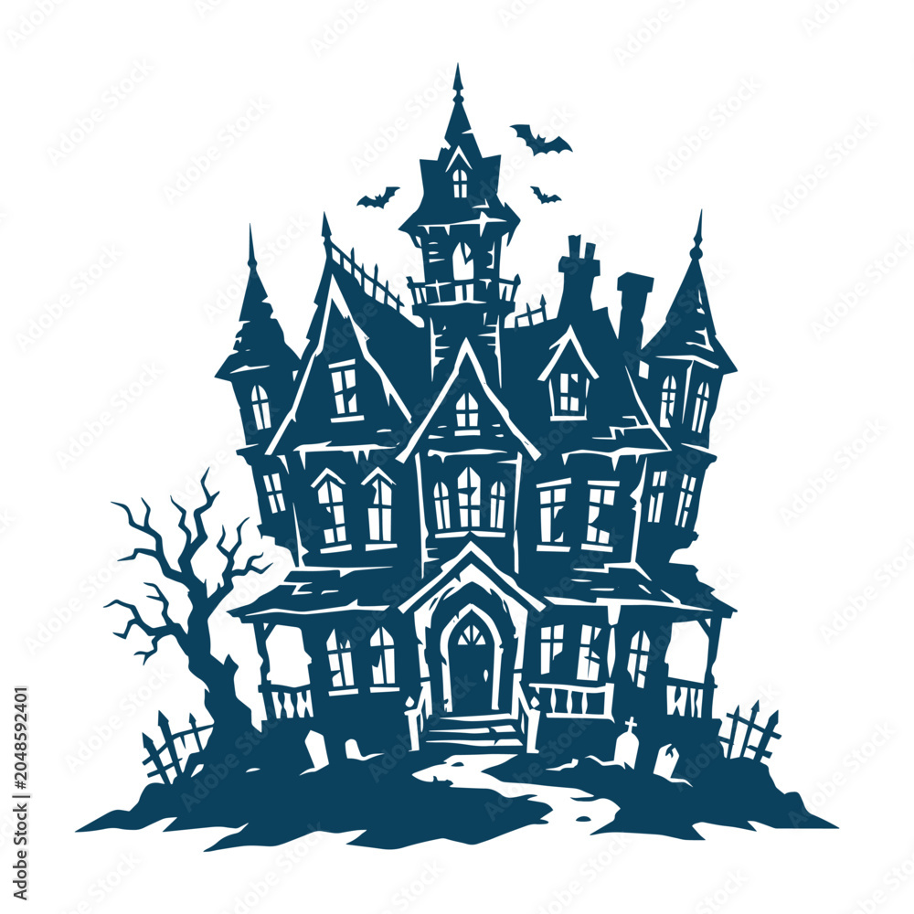 Fototapeta premium Haunted Victorian Mansion SVG