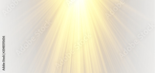 Bild auf Leinwand Vector transparent yellow sunlight lens flare effect with central volumetric sta