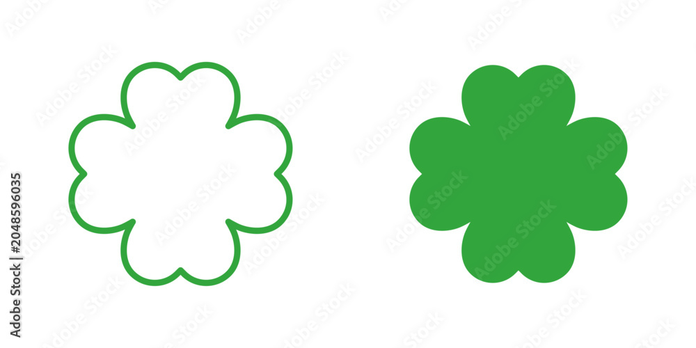 Obraz premium Four leaf clover icons for Saint Patricks Day and luck