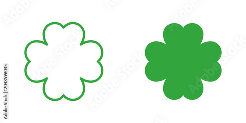 Foto Four leaf clover icons for Saint Patricks Day and luck