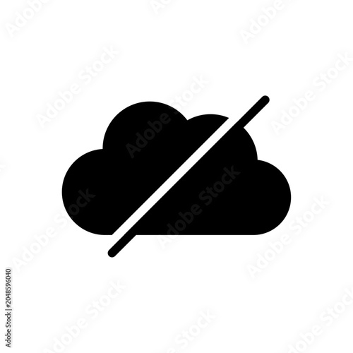 Offline cloud storage icon representing disconnected internet access