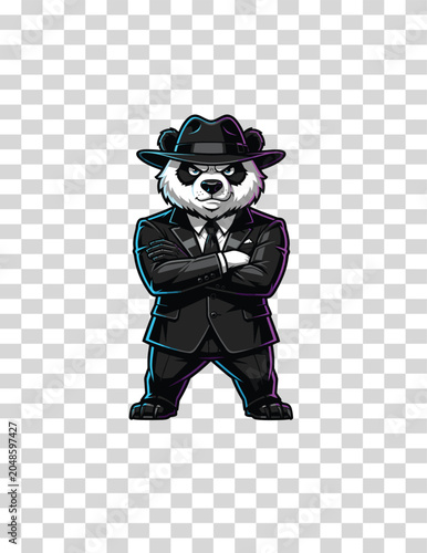 panda bear with sunglasses and hat