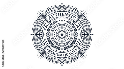 Cuadro en lienzo Authentic Premium Quality Emblem - Vintage Badge Design