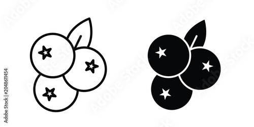 Bild auf Leinwand Blueberries icon for web and app design, design element.