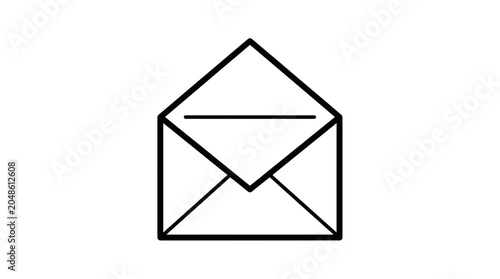 Canvas-taulu Open Envelope Icon, Simple Line Art, Communication Symbol