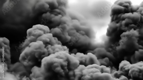 Dramatic billowing dark smoke abstract background with copy space