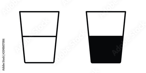 Obraz na plátně Half Glass icon for web and app design, design element.