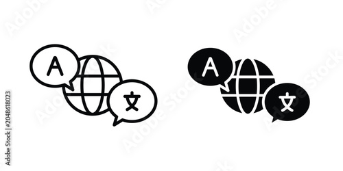 Canvastavla Language icon for web and app design, design element.