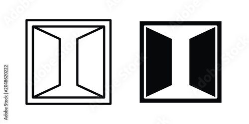 Open window icon for web and app design, design element.