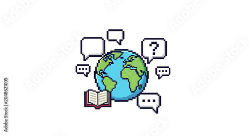 Global Communication and Learning Concept Illustration.