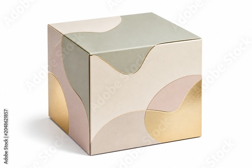 A Gentle Composition of Flowing Blush Cream and Sage Tones Interwoven with Soft Metallic Accents Forming a Calm and Balanced Expression of Contemporary Visual Harmony