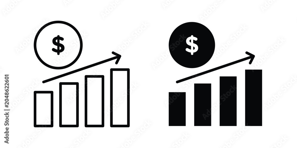 Obraz premium Revenue Growth Icon for web and app design, design element.