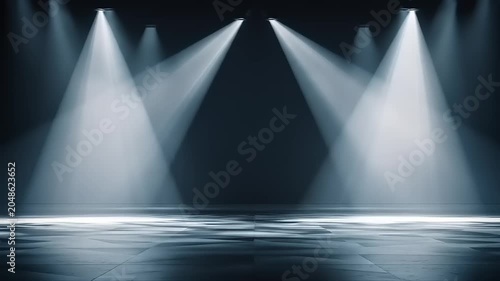 Dramatic stage with bright spotlights abstract background for presentations
