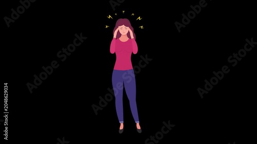 A stock animation video for the concept of head pain 