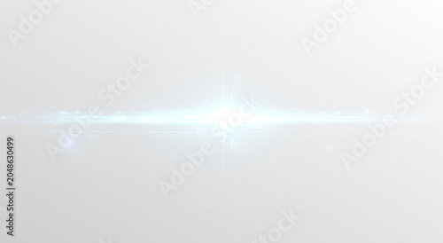 Foto Bright horizontal light streak with glowing neon flare, radiant gold beams and f