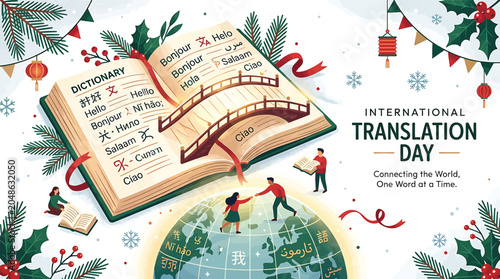 Foto International Translation Day Celebration Concept.
