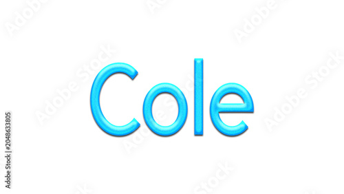 Cuadro en lienzo Glowing blue effect of name Cole on white background.