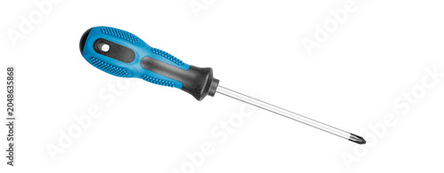 Obraz na plátně Philips screwdrivers blue color on isolated white background close-up