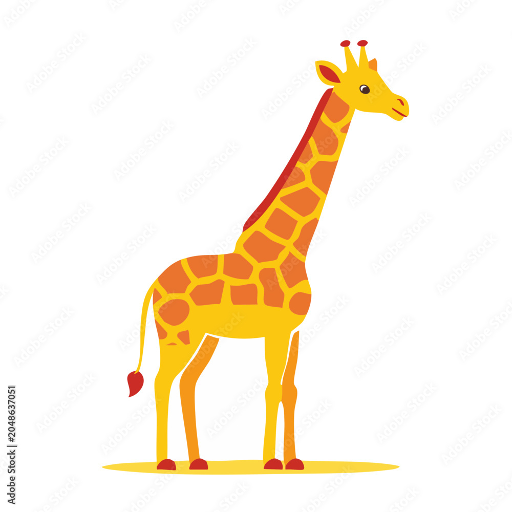 Fototapeta premium Flat design illustration of a giraffe