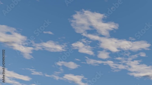 ループ　雲が流れる青空のアニメーション