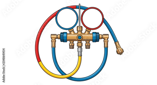 Photos Refrigeration manifold gauge set.