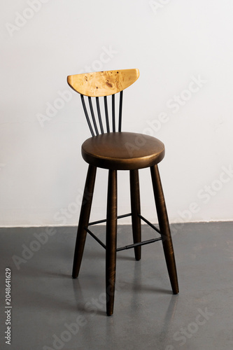 home furniture, wooden brown chair in the plain room