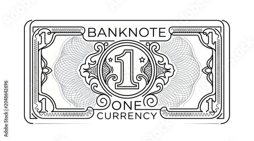 One Dollar Banknote Outline Icon