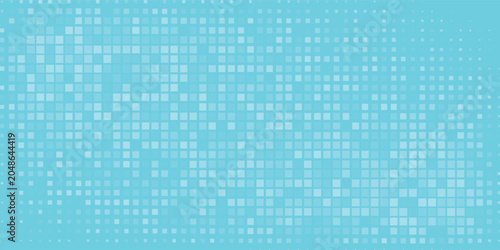Bilde på lerret Light Blue Geometric Halftone Background with Small Square Mosaic Pattern