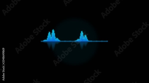 Blue Audio Spectrum Reflection Visual with Motion Effects
