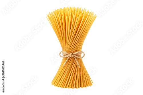 Pile Of Spaghetti Tied With Twine On Transparent Background