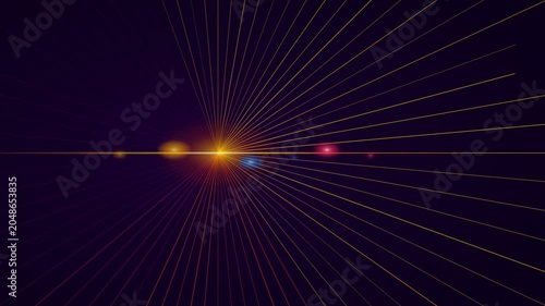 Vibrant radial burst with purple and orange light effects